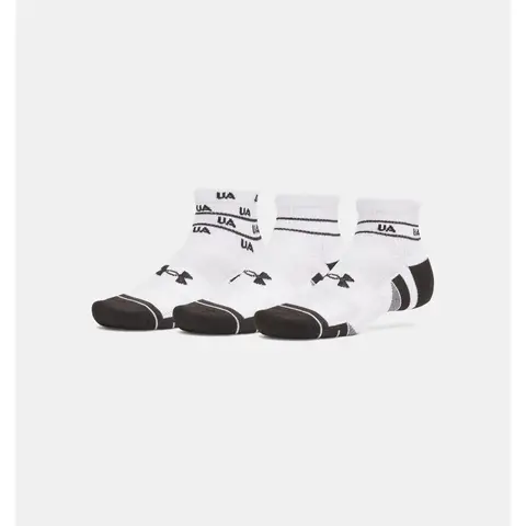 Under Armour Performance Tech Unisex 3-Pack Quarter Socks - White
