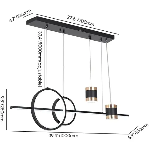 Homary Moderne Kücheninsel-Leuchten, Geometrische Stern-Pendelleuchten, Zeitgenössische Industrielle Deckenleuchten, Ideal für Esszimmer und Küchen (Festverdrahtet)