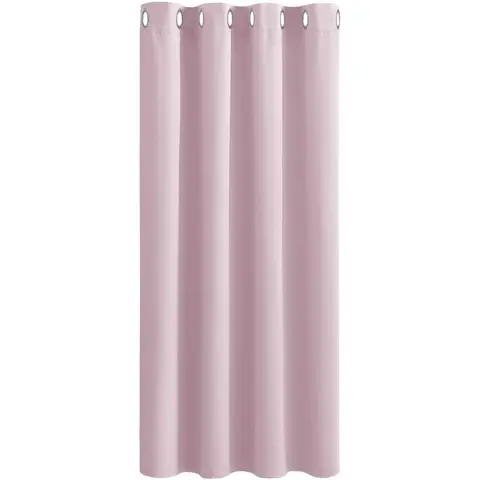 PONY DANCE Eyelet Thermal Curtains, W 52 x L 54 inches, 1 Panel, Light Pink