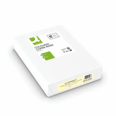 Q-Connect Yellow A4 Copier Paper 80gsm Ream (Pack of 500)