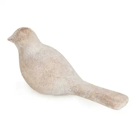 Candlelight Ornament Bird Left Washed Grey