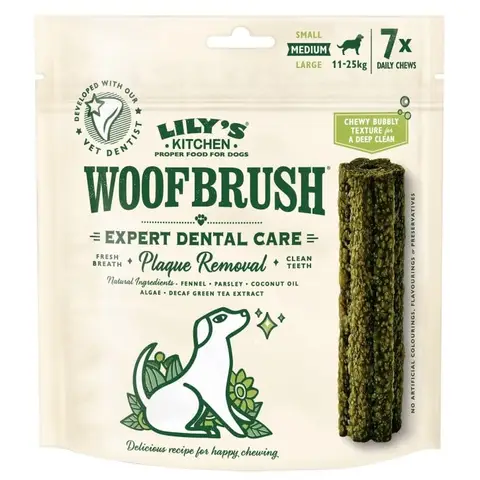 Lily's Kitchen WoofBrush Bâton à mâcher pour chien hygiène dentaire - 7 x 28 g