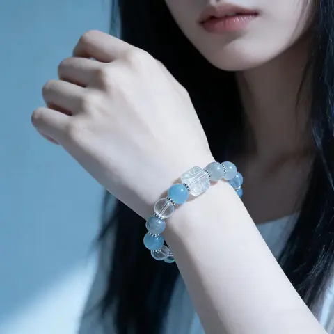 VoxorAI L8 [Orchidée Chute de Neige] Bracelet en Cristal DIY Bracelet Original Fait Main pour la Bonne Fortune et la Chance, Bracelet Léger, Luxueux et Tendance Haut de Gamme