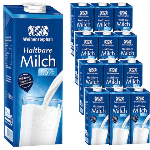 Weihenstephan Haltbare Milch 1,5% 12er-Pack (12 x 1 l)