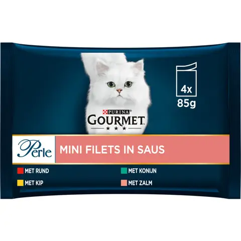 Gourmet Perle Mini Filets in Saus Rund, Kip, Konijn & Zalm Multipack