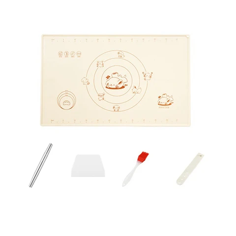 Maxcook Silicone Baking Mat (cream-coloured), 50 x 70cm - Non-Slip Pastry Mat for Rolling Dough, Pie Crust & Fondant, Oven Liner with Measurement MCPJ2607