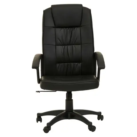 Interiors by Premier Office Chair with Arms Brent High Back Faux Leather Black