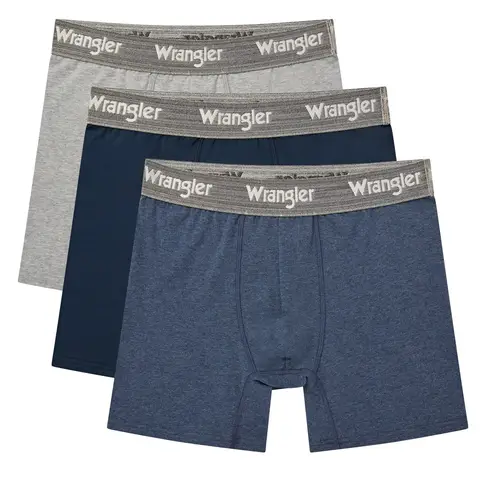WRANGLER heren boxershorts MED Wren denim/marineblauw/grijs melange WITH TEA-XL
