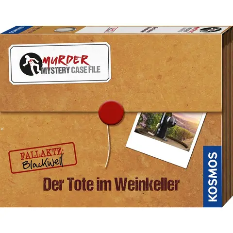 KOSMOS 682163 Murder Mystery Fallakte - Der Tote im Weinkeller, Krimi-Spiel-Set mit Beweismaterial und Hinweisen, löse einen spannenden Kriminalfall, Partyspiel, Gesellschaftsspiel ab 14 Jahren