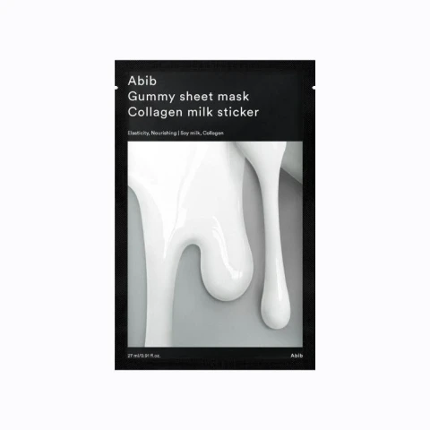 ABIB Gummy Sheet Mask Kollagen-Milch-Sticker – Kollagen & Feuchtigkeit (27ml x 10 Stück)