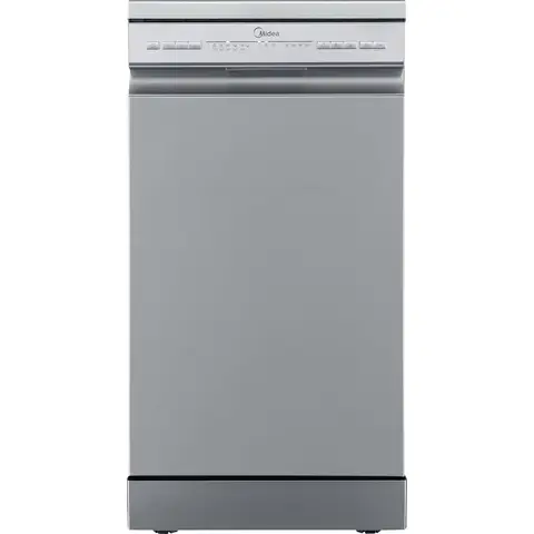 Midea MDWEF1034C(S)-WG-UK 45cm Freestanding Slimline Dishwasher - 10 Place Settings - Silver - E Rated