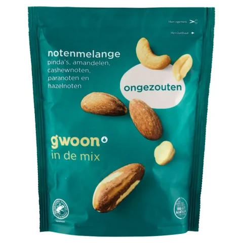 G'woon Ungesalzene Nussmischung Tasche 200g