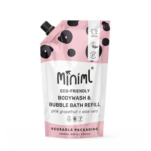 Miniml Bodywash & Bubble Bath Pink Grapefruit & Aloe Vera 1L