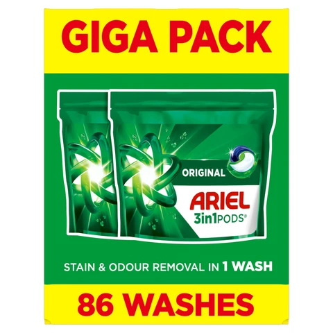 Ariel Laundry Detergent Liquid Pods Original 86 Washes