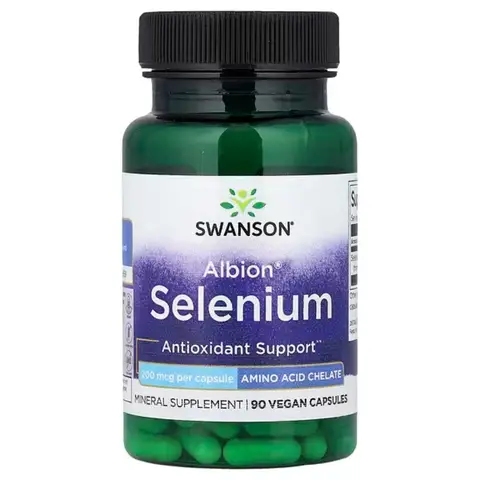 Swanson Selenium Complex Antioxidant 200mcg Daily Wellness Support Capsules - 90 Capsules