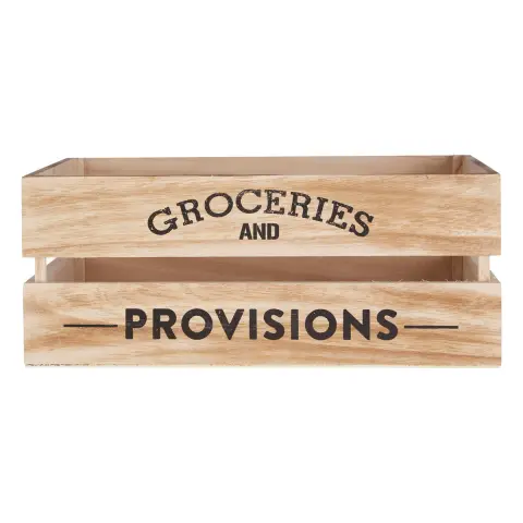 Naresso Natural Wood Groceries and Provisions Crate