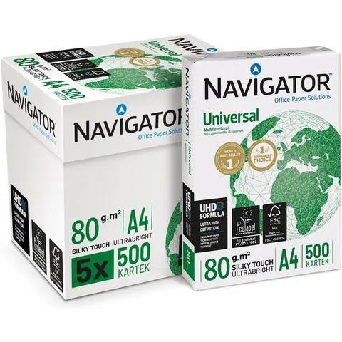 Navigator A4 Multipurpose Copy Paper, White, 80 g/m², 500 Sheets/Ream, 5-Ream Pack