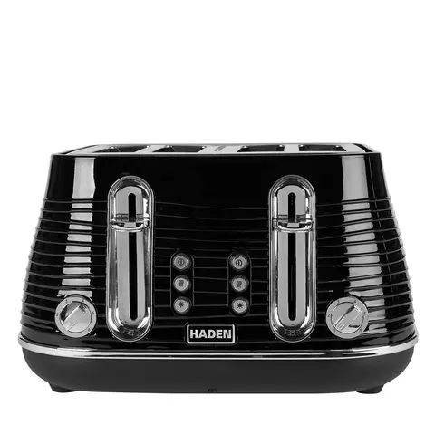 Haden Devon 4 Slice Toaster, Cord Storage, Black - 204448