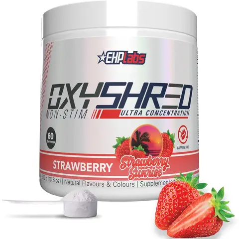 EHPlabs OxyShred Non-Stim Thermogenic Daily Wellness Support Powder Strawberry Sunrise Flavour - 306g