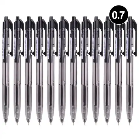 Deli Gel Ink Rollerball Pen, Office Writing Supplies, 0.7mm, Black, 12-Pack