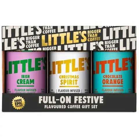 Little's Coffee Festive Flavoured Coffee Selection Gift Set (1 x 50g Christmas Spirit, 1 x 50g Chocolate Orange, 1 x 50g Irish Cream)