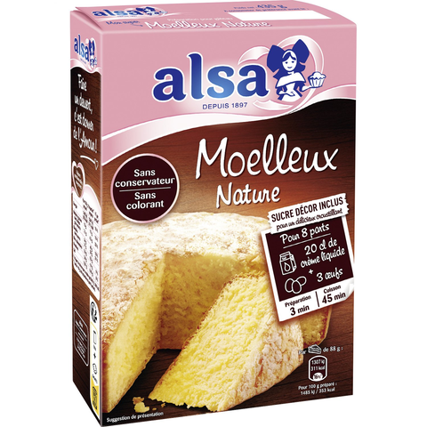 ALSA Préparation pour gâteau moelleux nature - 435 g