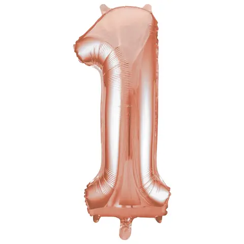 Unique Party Giant Number 1 Balloon, Rose Gold, 86cm