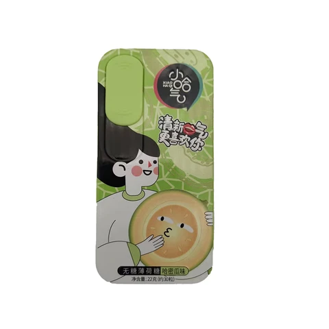 Xiao Ha Qi zuckerfreie Minzbonbons, Honigmelone-Geschmack, 22g