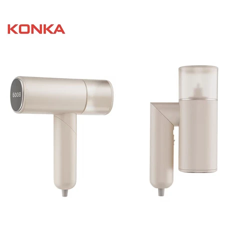 KONKA Foldable Garment Steamer, 1000W Steam Ironing, 30s Fast Heat-Up, 150ml Water Tank, Compact & Lightweight, Portable for Travel - Pink