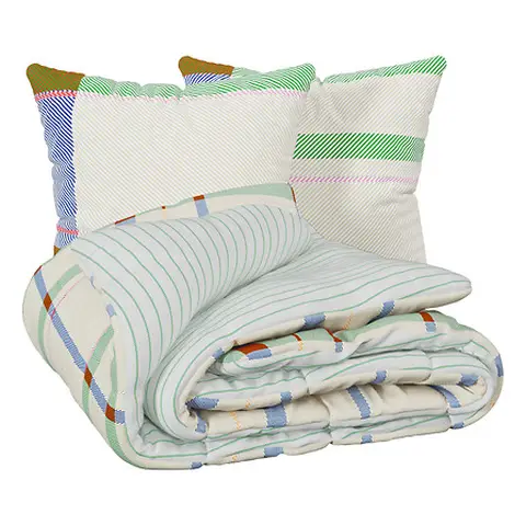 Atmosphera Ritchi Geprägtes Baumwoll-Bett-Set, 240 x 220 cm, Mehrfarbig