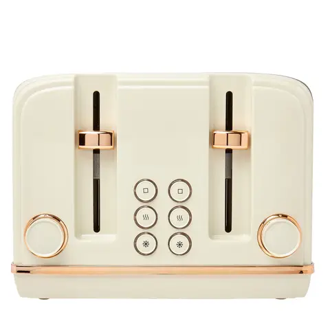 Haden Salcombe 4-Slice Toaster , Cream & Copper - 198785