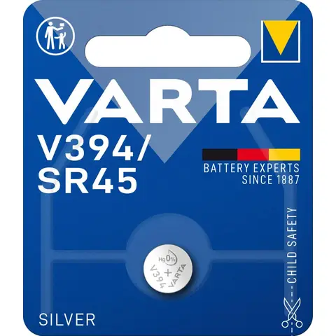 VARTA Batterie Silberoxid, Knopfzelle, 379, SR63, 1,55V Elektronik, Einzelhandels-Blisterpackung (1 Stück)