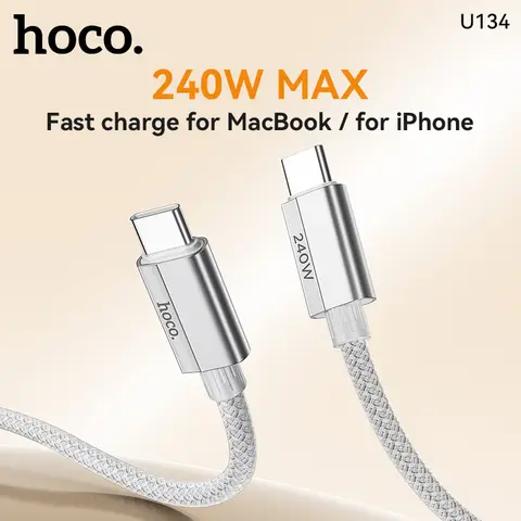 HOCO U134 5A USB-C-auf-USB-C-Ladekabel - 1,8 m - Grau