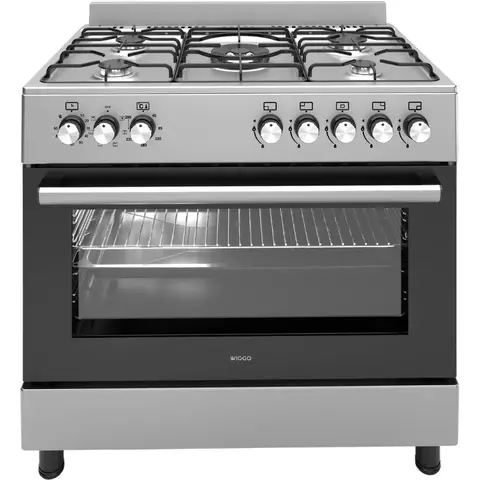 Wiggo WO-E906B(XX) Freestanding Gas Range 90 cm 110 L 5 Burners Stainless Steel