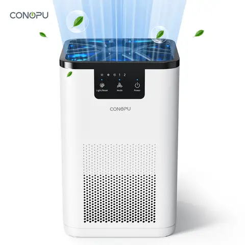 Purificateur d’Air CONOPU avec Filtration à 3 Couches, CADR 70m³/h, 2 Vitesses, Diffuseur d’Arômes, Basse Consommation, Élimine Poussières, Fumée, Pollen et Poils d’Animaux