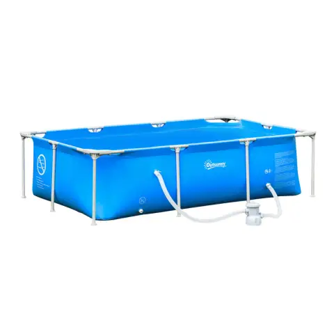 Outsunny Steel Frame Pool with Pump 252x152x75cm