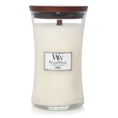 Wood Wick Candle Hourglass Linen 609g
