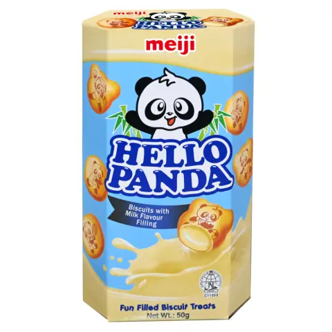 Meiji Hello Panda Biscuits with Milk Flavoured Filling 50g 明治你好熊猫牛奶味夹心饼干 50g