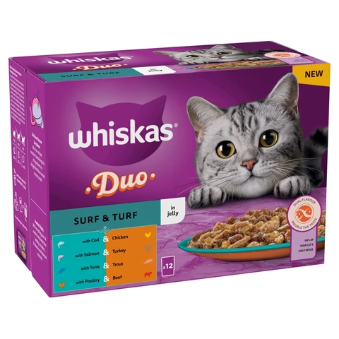 Whiskas Duo Surf & Turf In Jelly 12 x 85g (1.2kg)