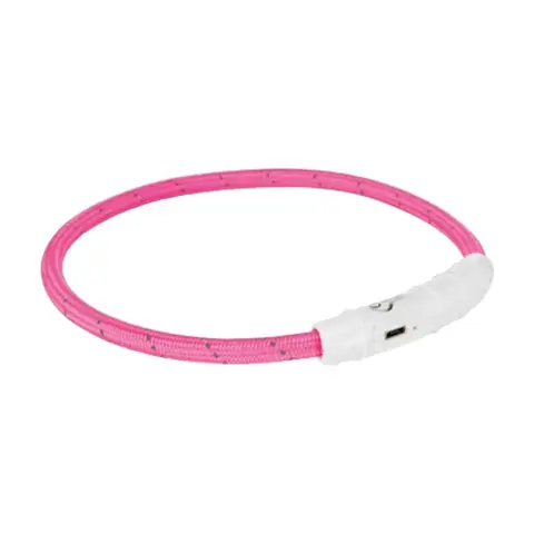 TRIXIE Flash Leuchtring USB kürzbar pink 45 cm
