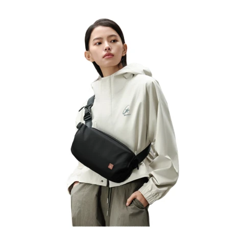 ochama Explorer Messenger Bag voor heren en dames, borsttas/heuptas met grote capaciteit, enkelvoudige schoudertas voor vrije tijd en sport, zwart