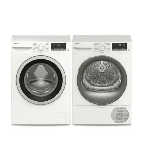Beko Waschmaschinen- und Trockner-Bundle - Waschmaschine BM3T38210W1 & Trockner BM3WFU4841N, 8 kg