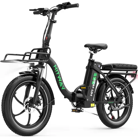 HITWAY BK6SL1 E-Bike mit 36 V 15,6 Ah, 250 W Motor, 20 Zoll, Reichweite 70–150 km, 7-Gang, Schwarz