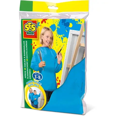 SES Creatief Schort voor Kinderen - Waterdicht, 3-8 Jaar, Blauw