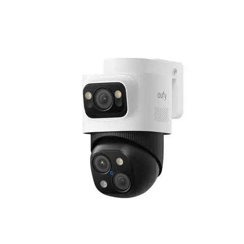 eufy PoE Bullet-PTZ-Kamera S4, 4K UHD, 3-Linsen, 122° Weitwinkel, 360° Schwenk/Neige, verkabelte Außenkamera, 8X Hybrid-Zoom, KI-Tracking, Warnlicht, Farbnachtsicht, PoE Plug&Play, 24/7-Recording