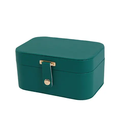 JORDAN&JUDY Multi-Layer Jewelry Box Small Earring Box Ring Storage Box Necklace Box Earring Jewelry Case - 2 Layer Dark Green