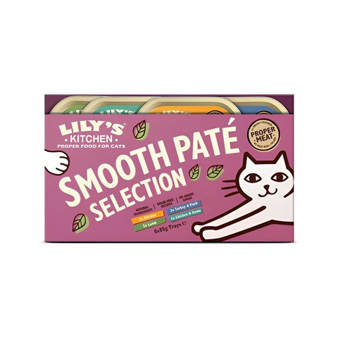 Lily’s Kitchen Cat Smooth Paté Selection (Huhn/Lamm/Pute mit Ente/Huhn mit Wild) Multipack 8 x 85 g