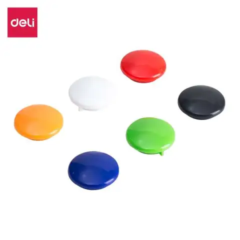 Deli Magnetische Punkte, Büro-Anschlagtafel-Zubehör, 30 mm Durchmesser, gemischte Farben, 1 Tube