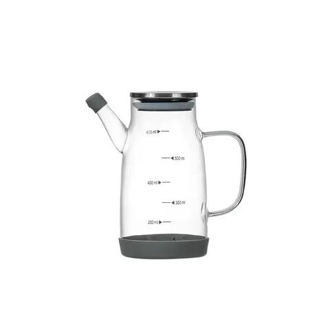 BJ 600ml Transparent High Borosilicate Glass Oil Pot