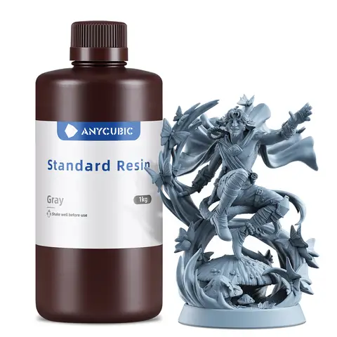 Résine Standard Anycubic 405nm UV à Durcissement Rapide pour Imprimantes 3D LCD/DLP/SLA(Gris, 1 kg)